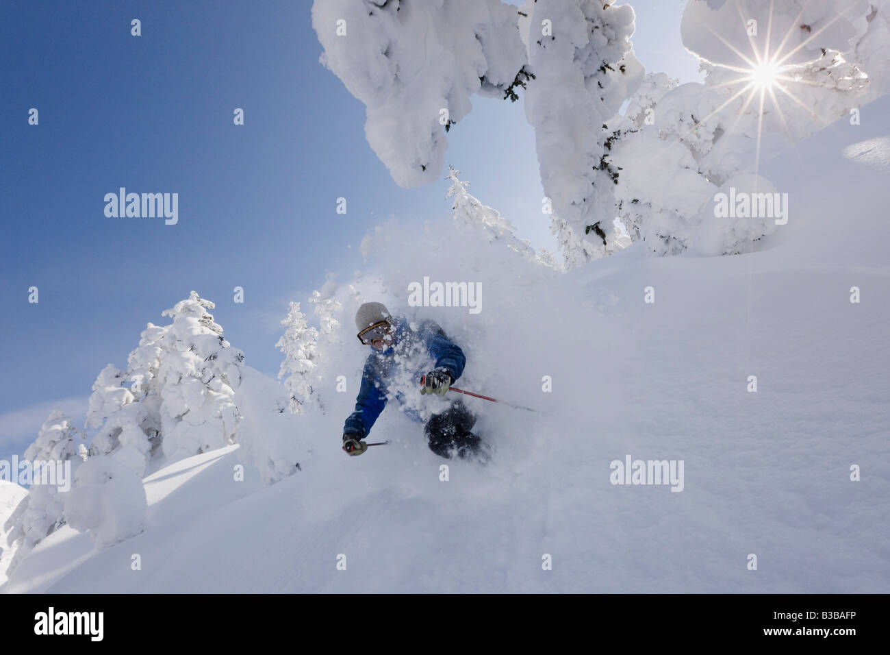Telemark Skiing, Furano, Hokkaido, Japan Stock Photo Alamy