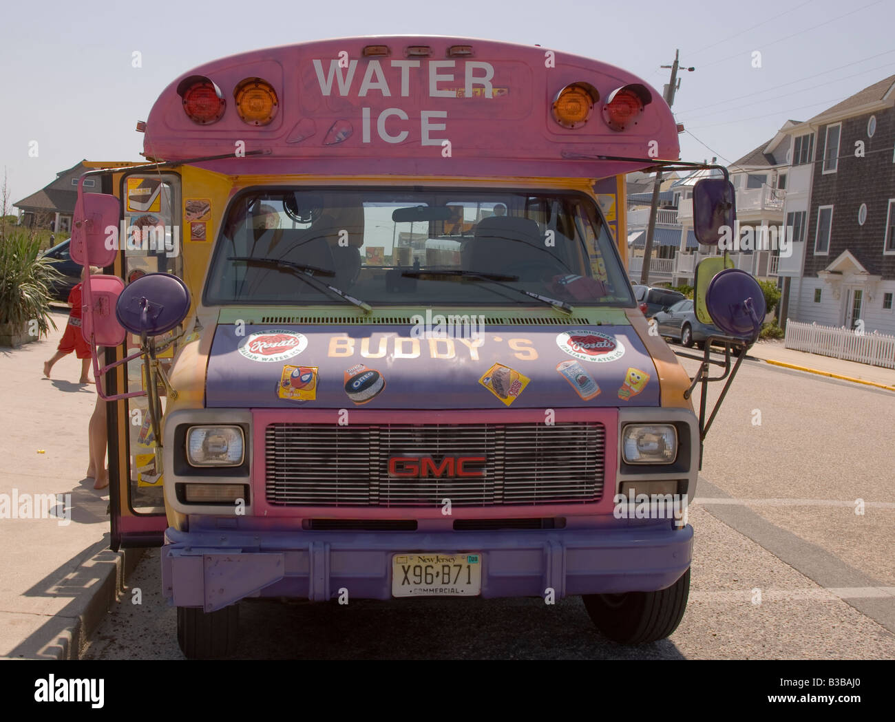 Front of an ice cream truck Stock Photo
