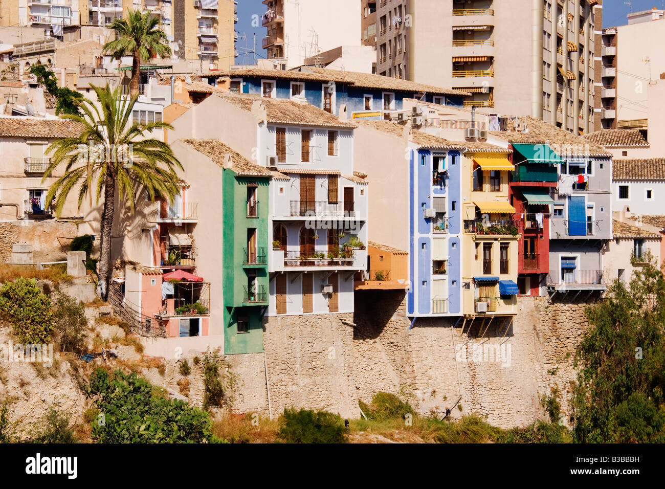 Houses and Apartments, La Vila Joiosa, Benidorm, Alicante, Spain Stock Photo