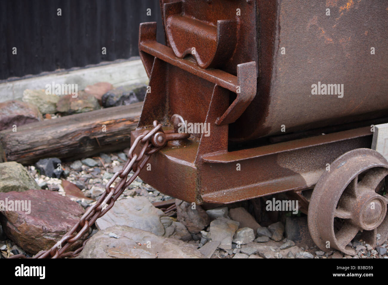 The front of an old coal cart Stock Photo