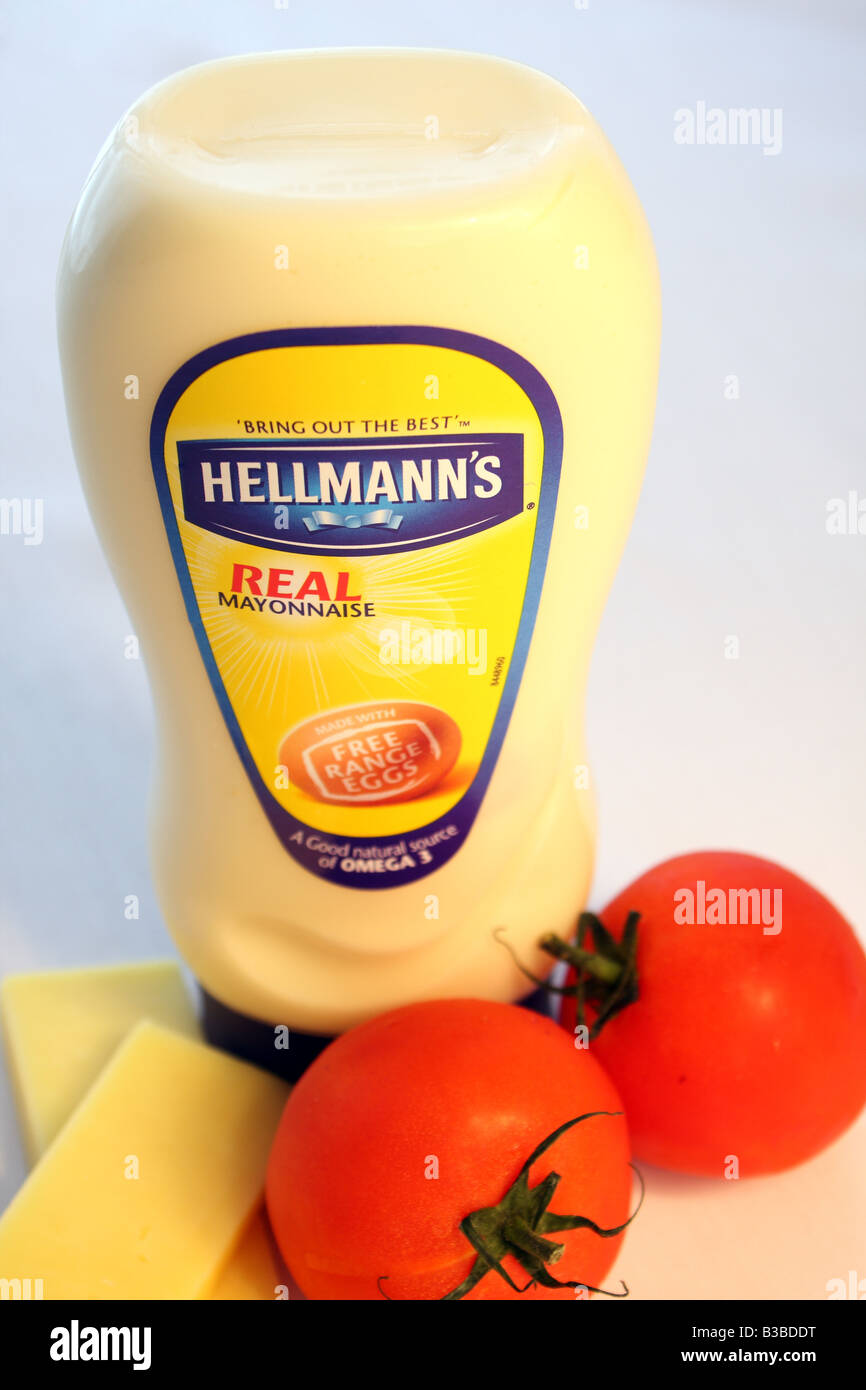 Hellmanns real mayonnaise with cheese and tomatos Stock Photo Alamy