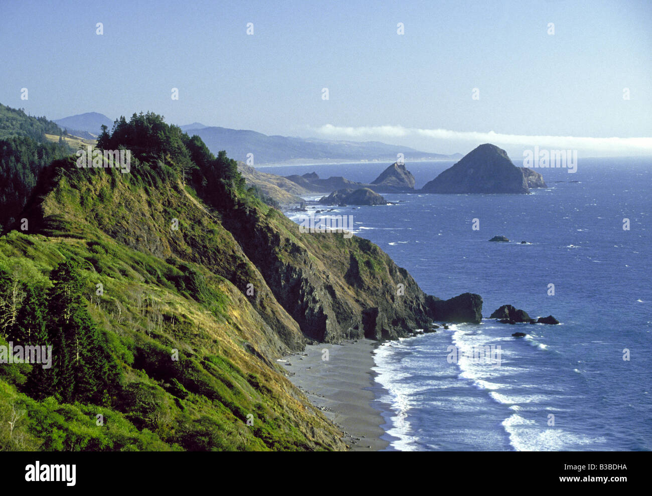 A view of the lovely Oregon Coast near Florence Oregon Stock Photo