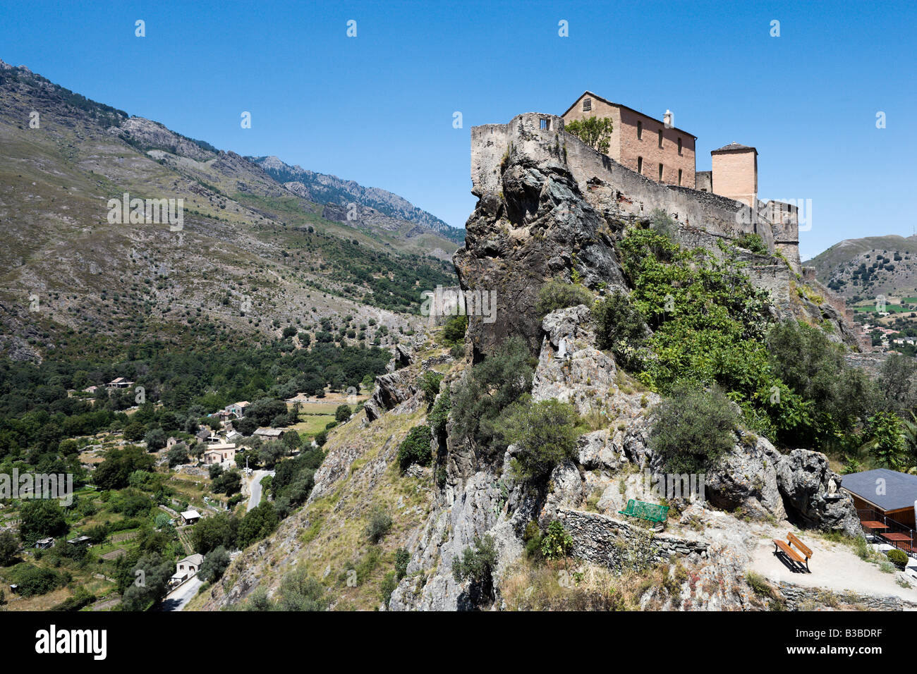 The citadelle in the haute ville (old town), Corte (former capital of independent Corsica), Central Corsica, France Stock Photo