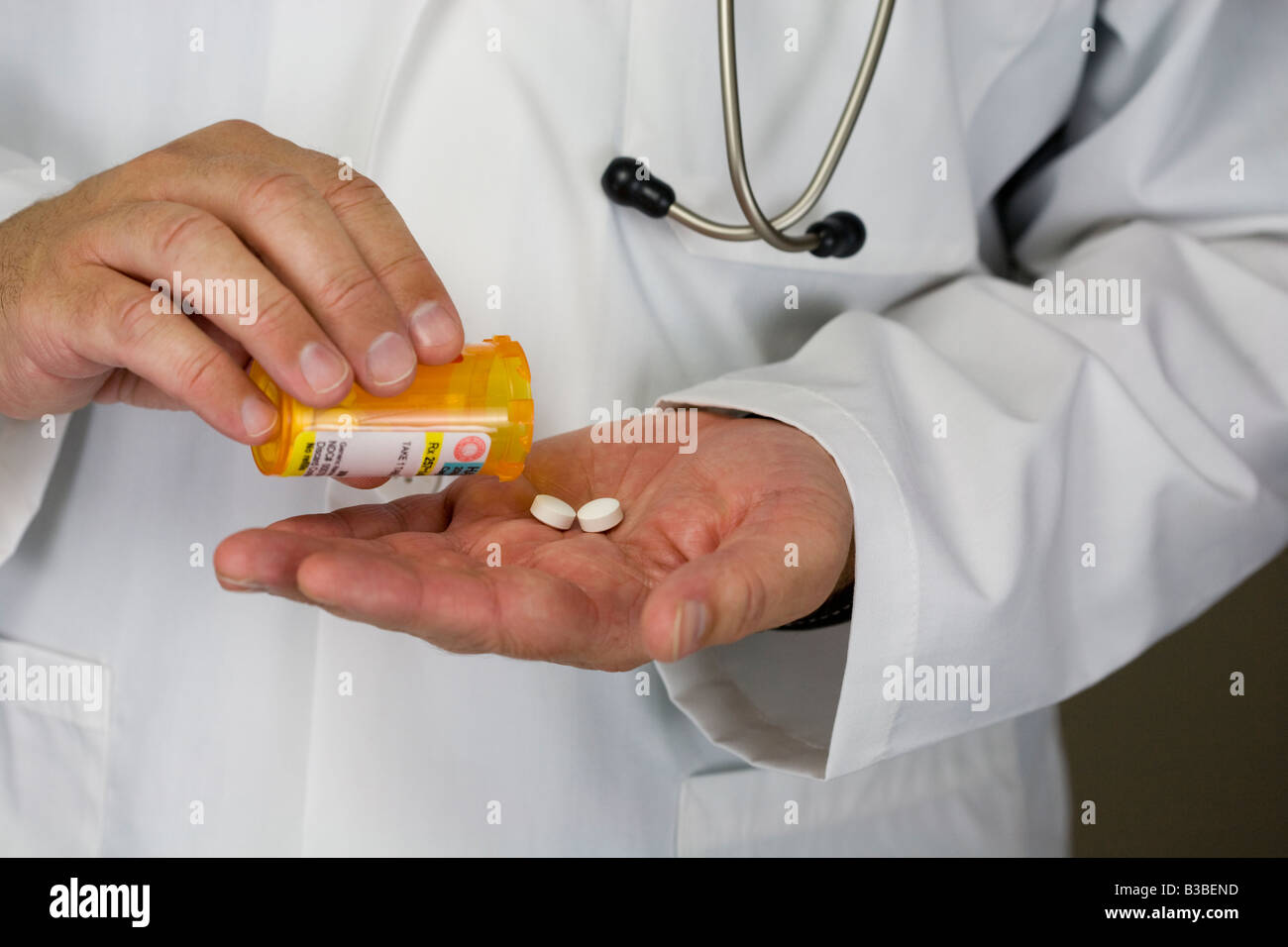 A doctor dispensing medicine Stock Photo Alamy