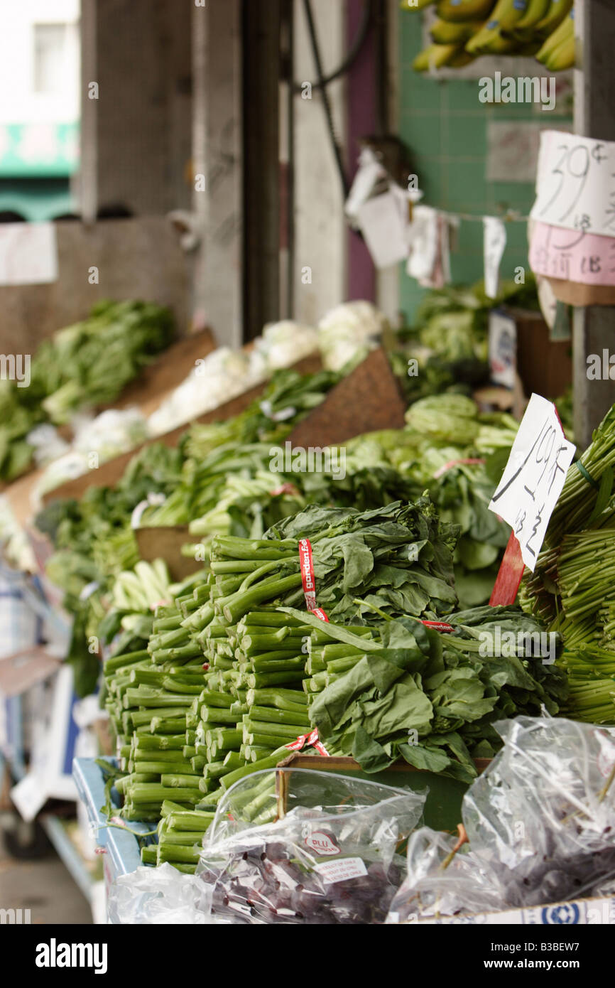 Vegetable stall in San Francisco's Chinatown Stock Photo