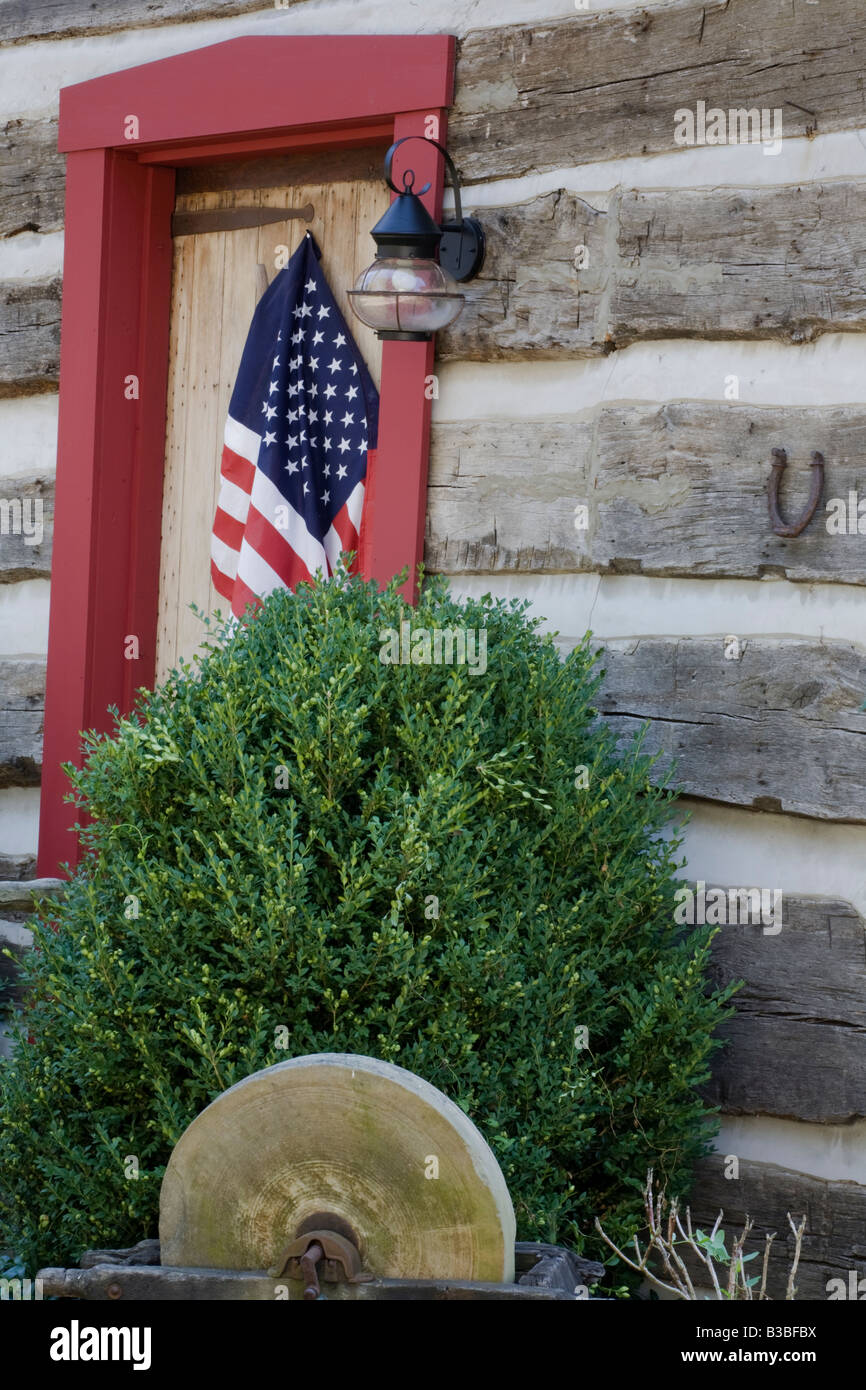 Log cabin Harmony Pennsylvania former religious communal society of ...