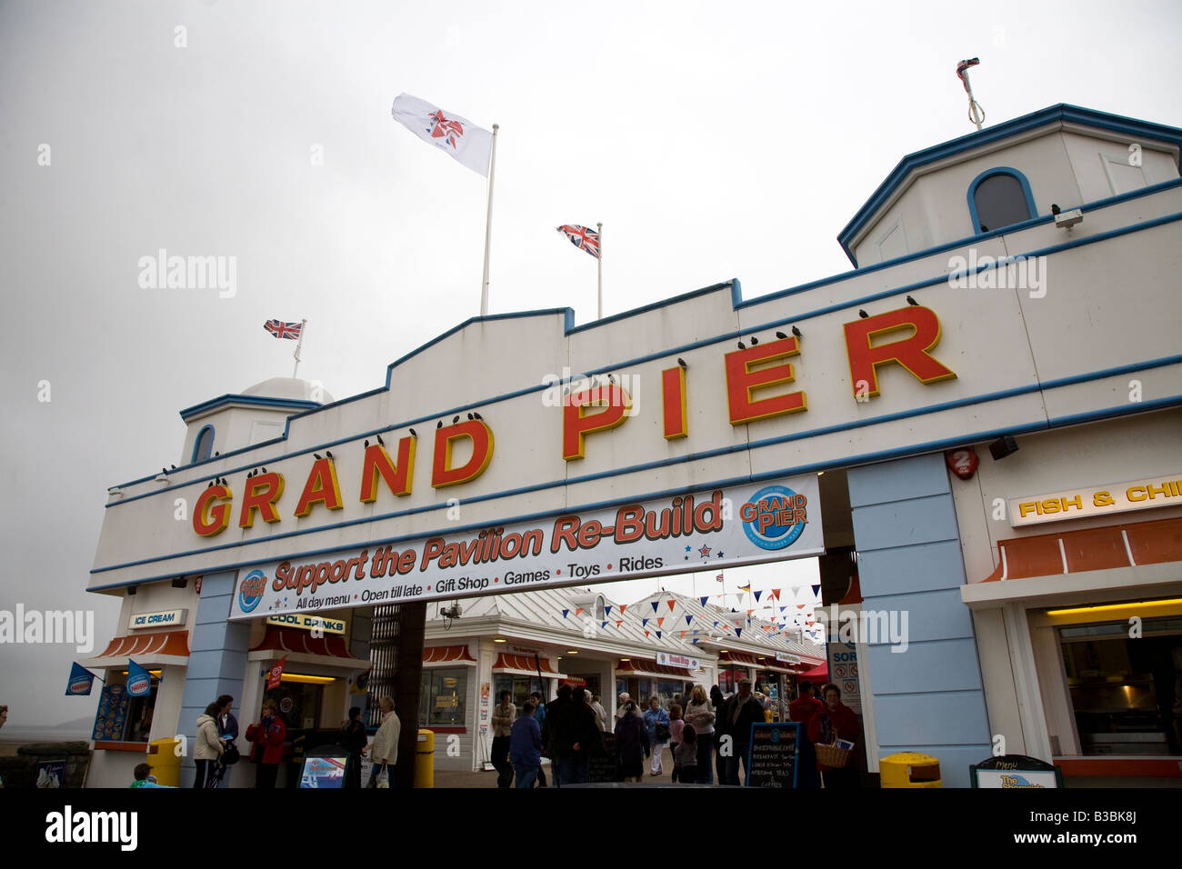 The entrance to the Grand Pier, Weston Super Mare, Somerset, England, UK. Stock Photo
