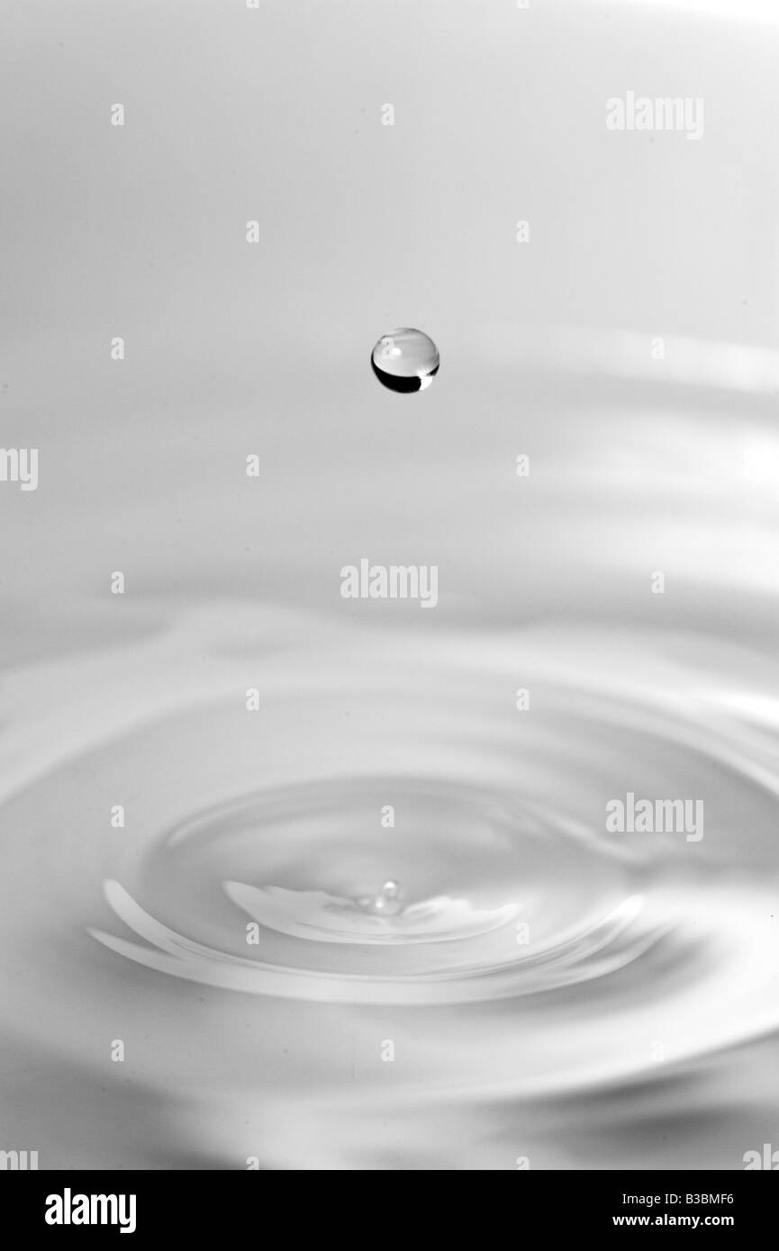 water drop making rings drip drop splash Stock Photo