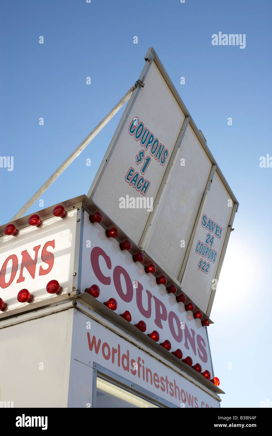 Coupon Vender at Ancaster County Fair, Ancaster, Ontario, Canada Stock Photo