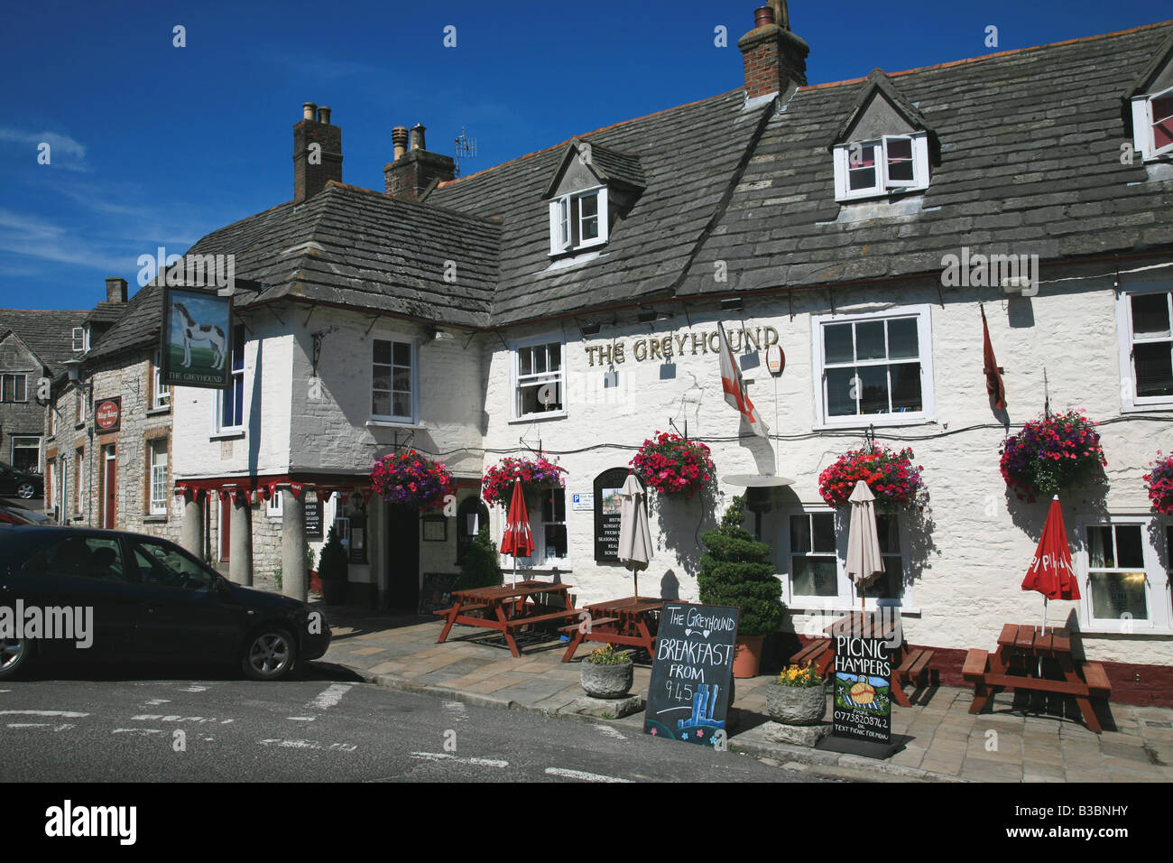 Corfe Castle The Greyhound Inn, a popular village pub which stands