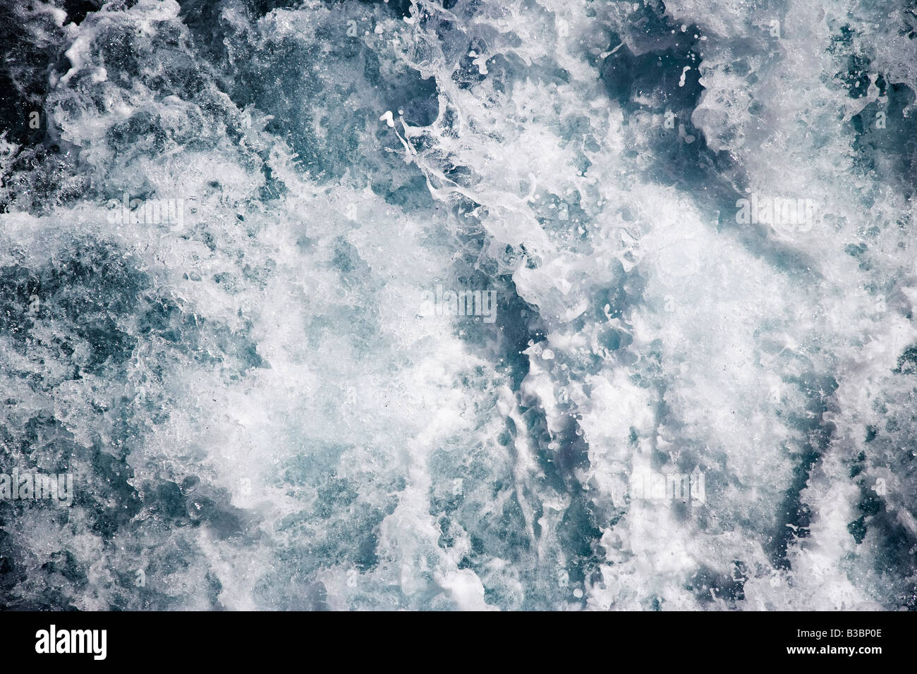 View of Choppy Water From Ferry, Prince William Sound, Alaska, USA Stock Photo