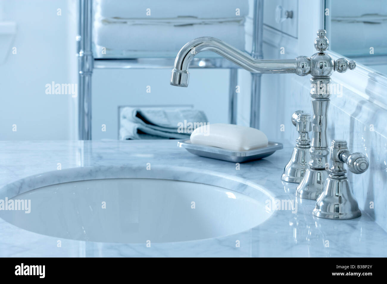 Bathroom Faucet and Sink Stock Photo Alamy