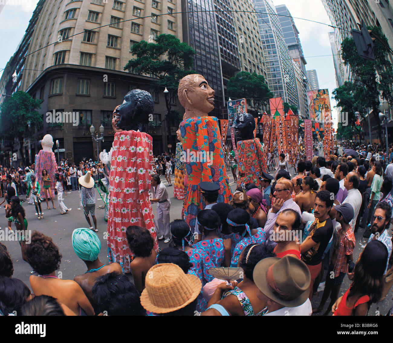 Brazil. Rio de Janeiro. Carnival procession. Stock Photo