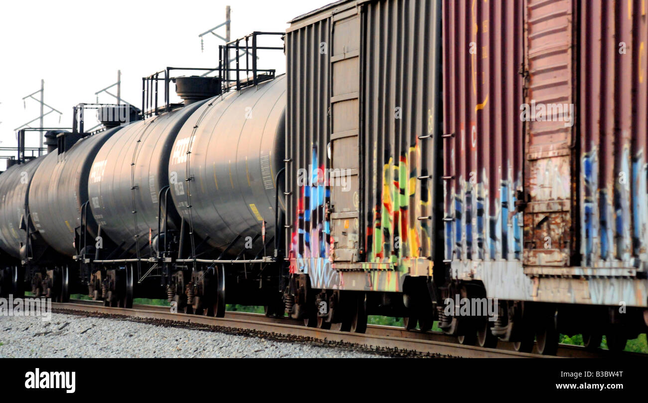Railroad rail freight cars Stock Photo Alamy