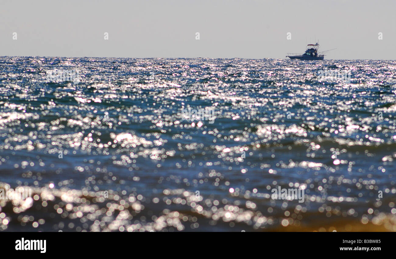 Fishing boat or yacht on Lake Michigan, USA Stock Photo - Alamy