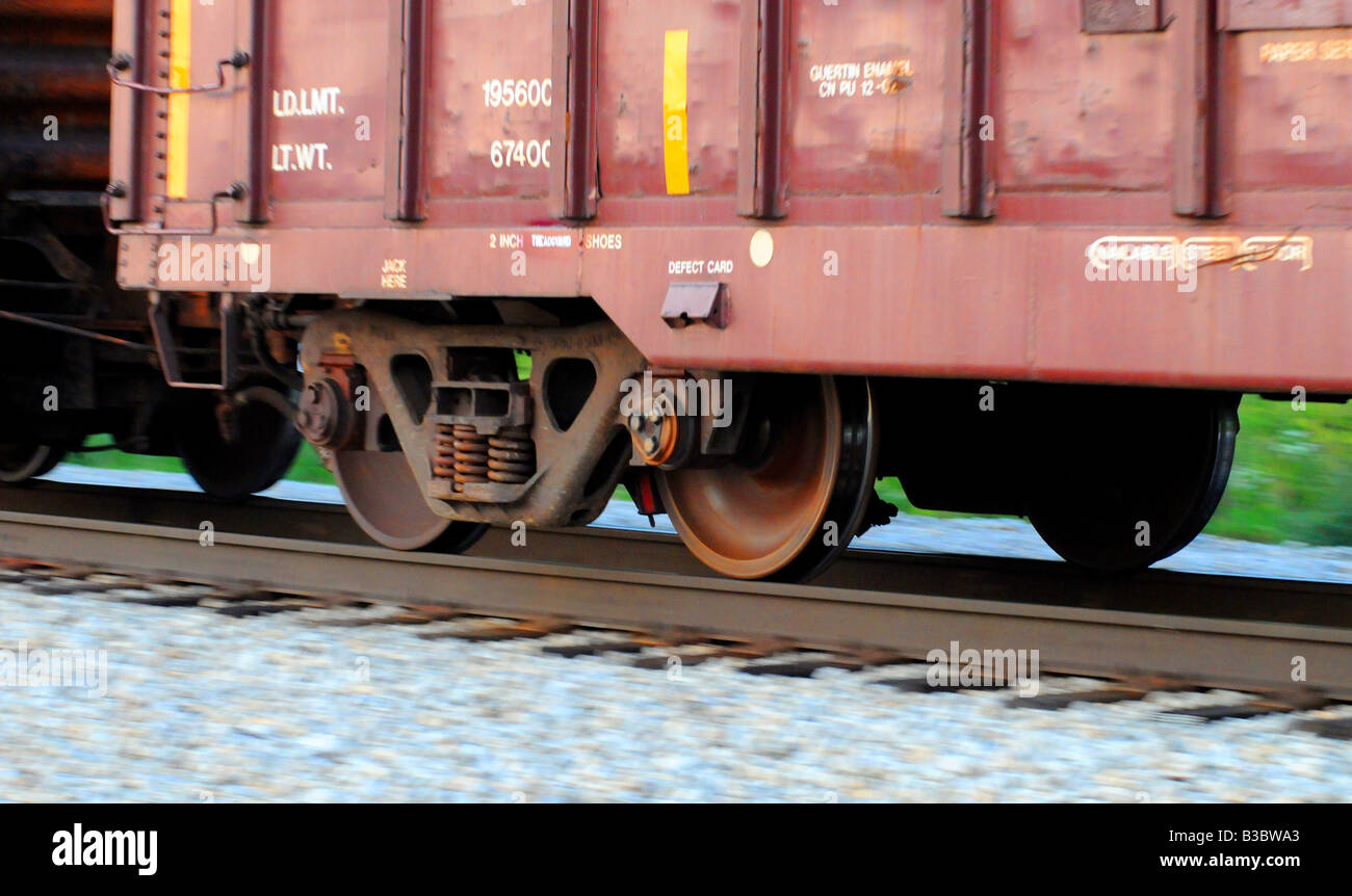 Freight train wheels showing motion blur Stock Photo Alamy