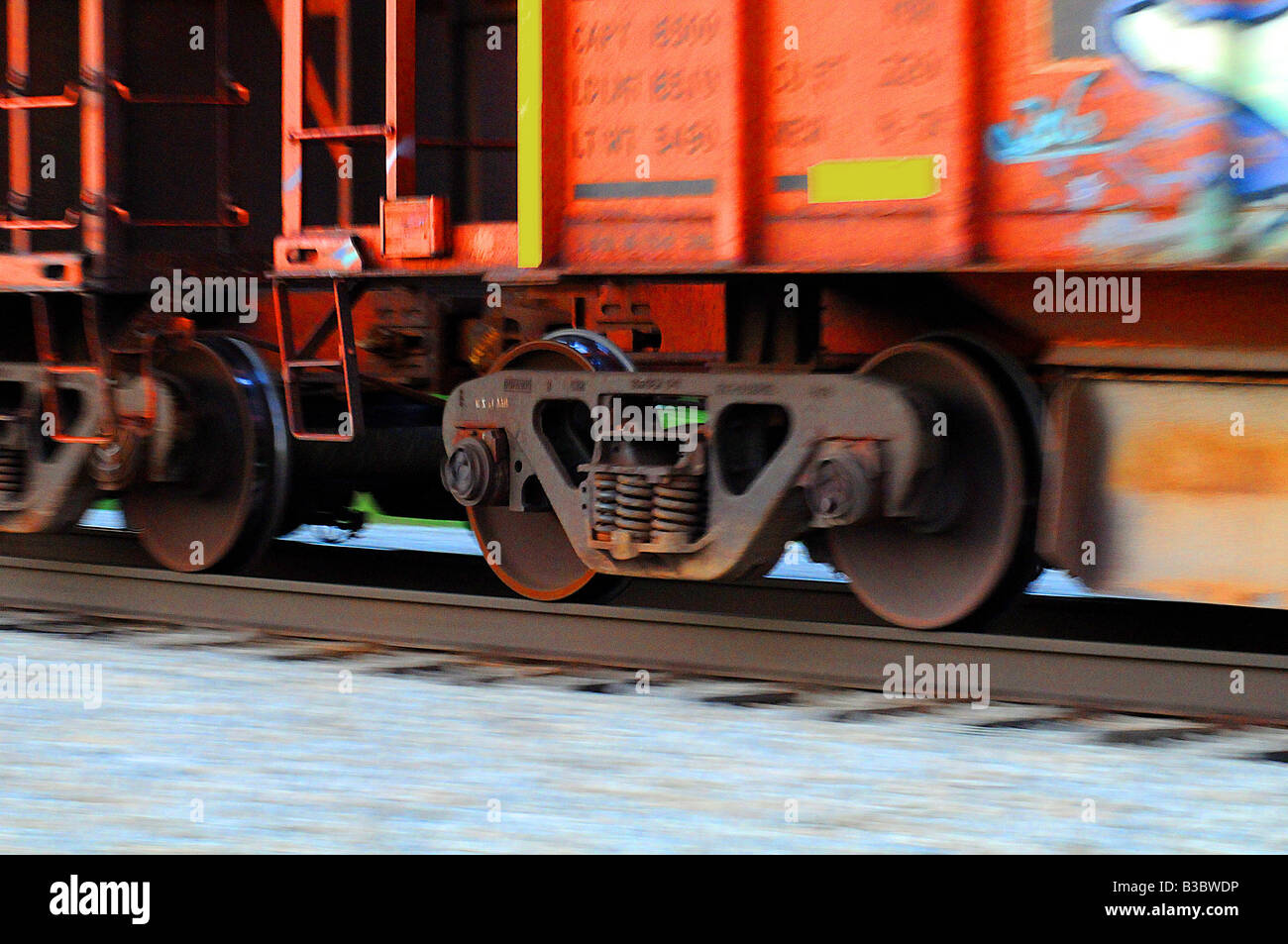 Train or rail car wheels and motion Stock Photo Alamy