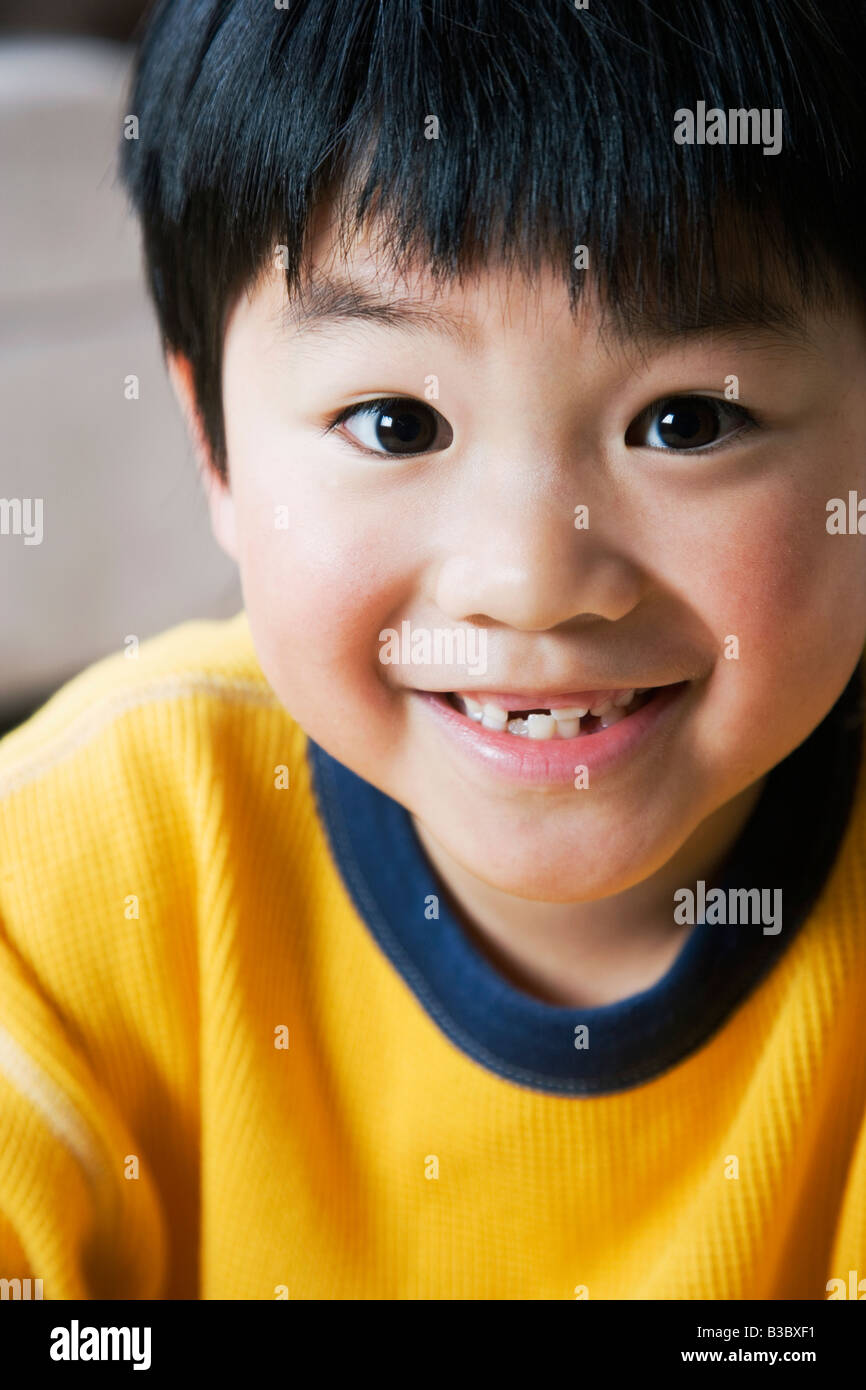 Close up of Asian boy smiling Stock Photo Alamy
