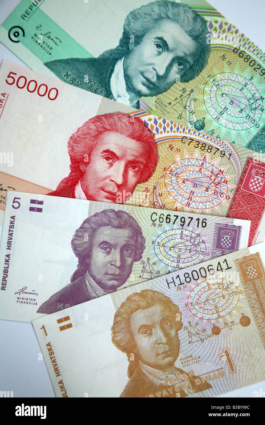 Croatian Bank notes from Croatia Stock Photo - Alamy