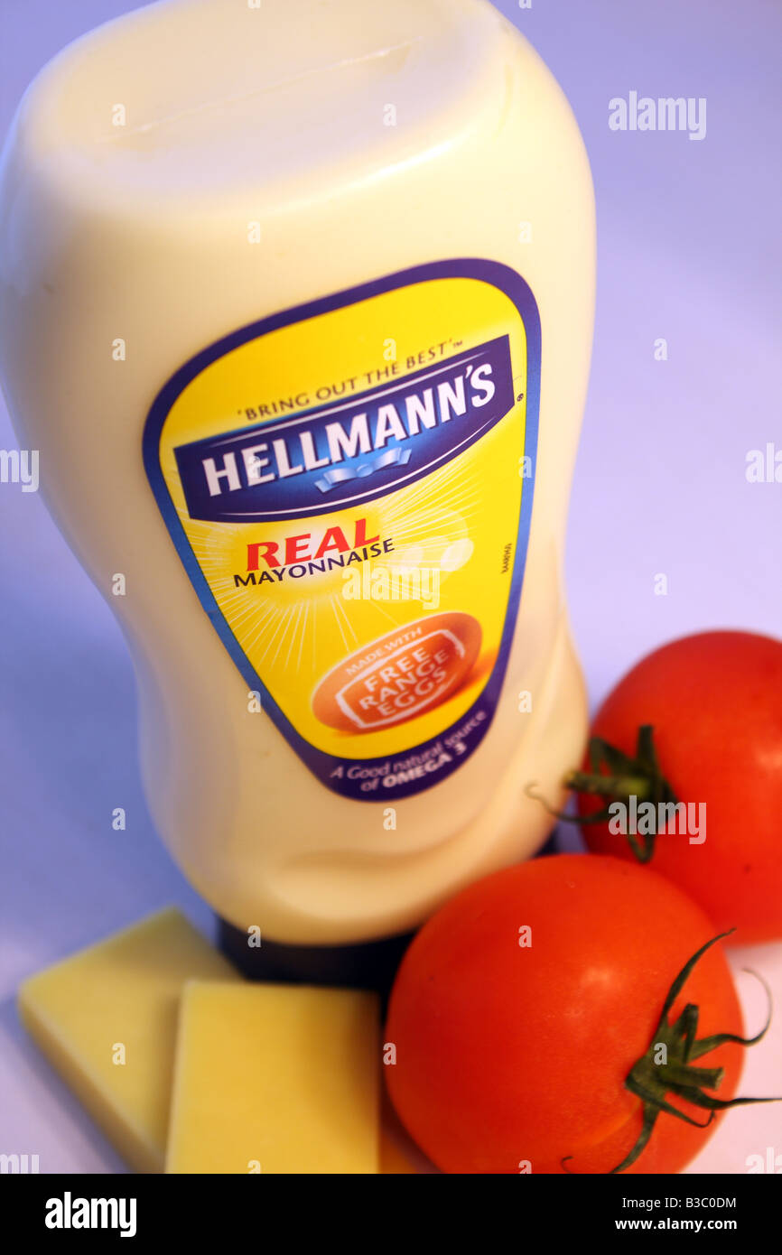 Hellmanns real mayonnaise with cheese and tomatos Stock Photo Alamy