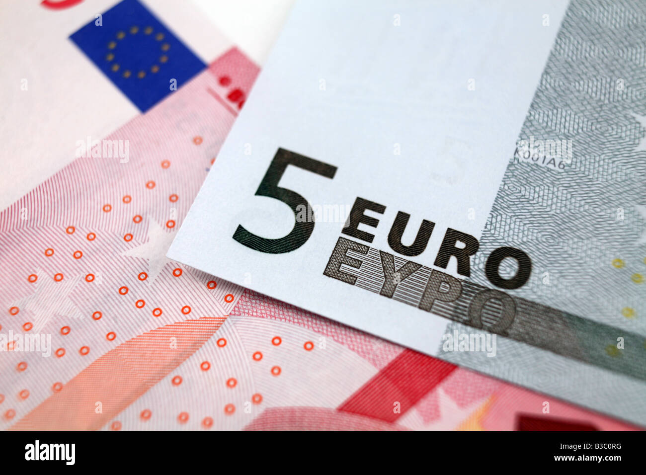 5 and 10 euro bank currency Stock Photo