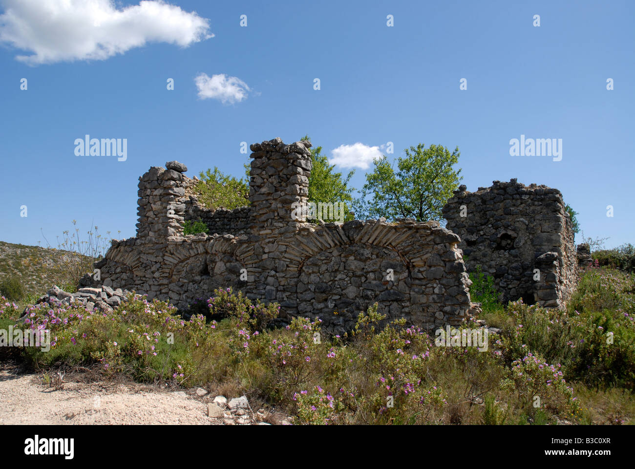 ruined building, Vall de Alcala, Alicante province, Comunidad Valenciana, Spain Stock Photo