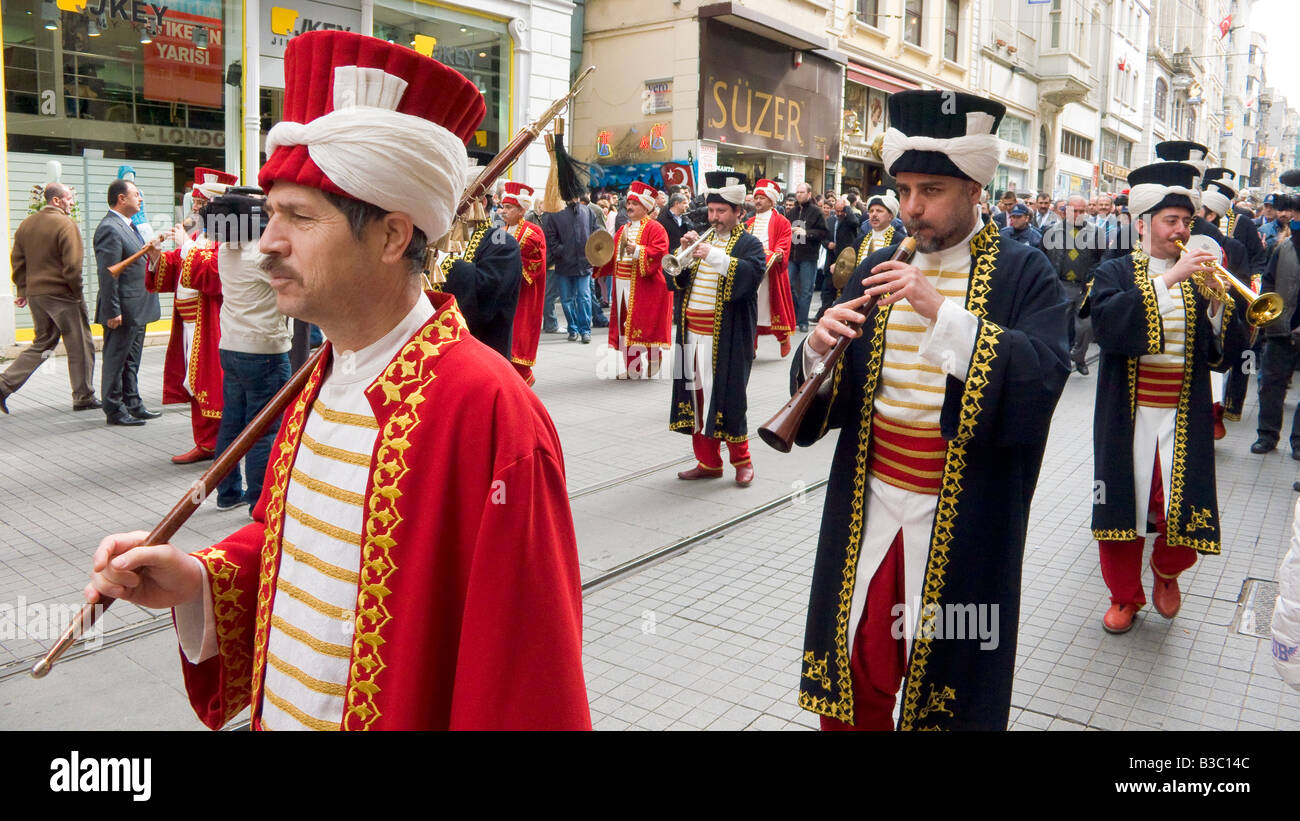 Ottoman Military Janissary Band Mehter Istiklal Avenue Beyoglu Istanbul ...