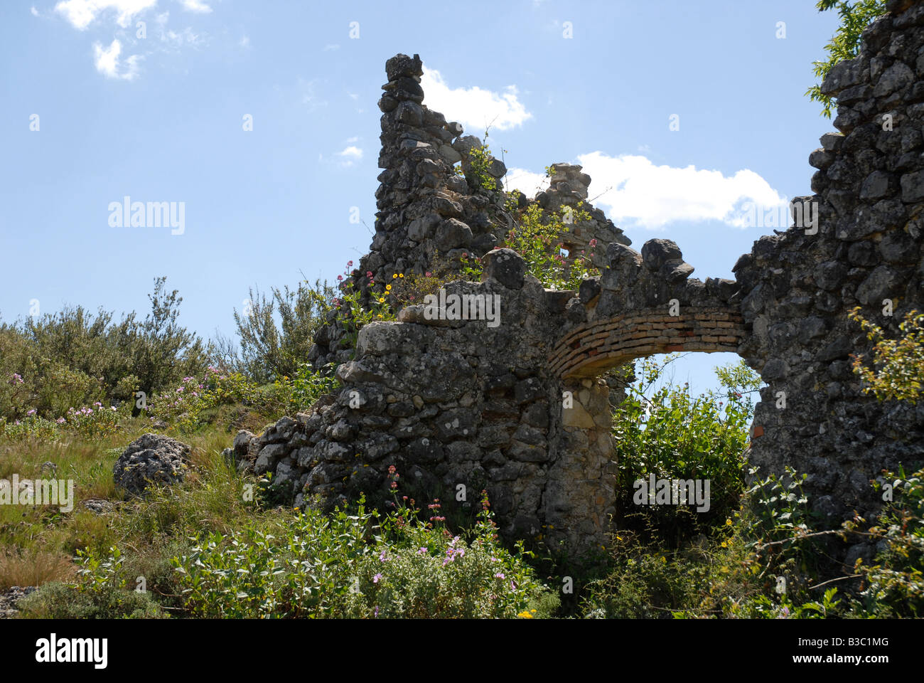 ruined building, Vall de Alcala, Alicante Province, Comunidad Valenciana, Spain Stock Photo
