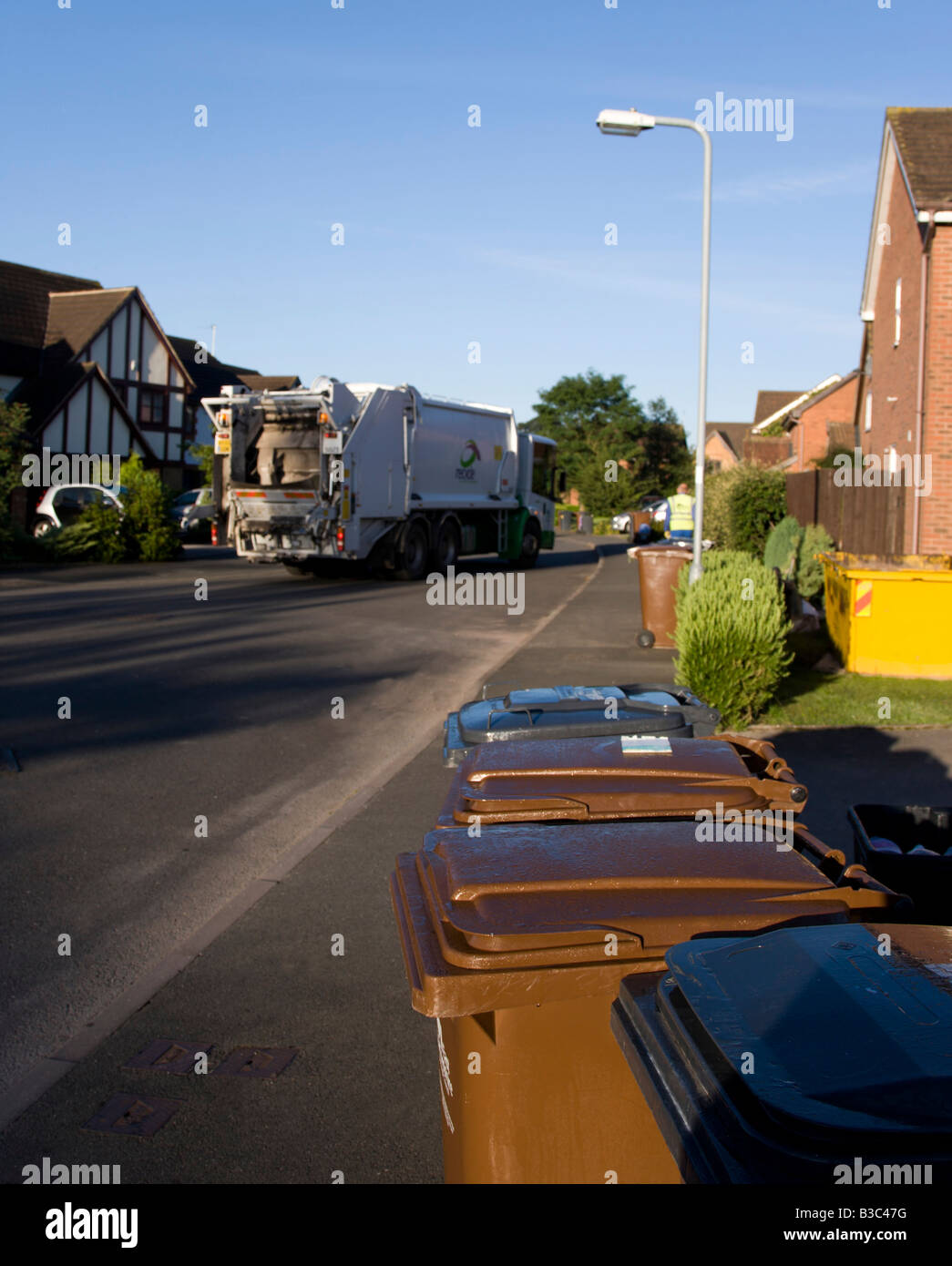 Bin collection day in a residential area Stock Photo Alamy
