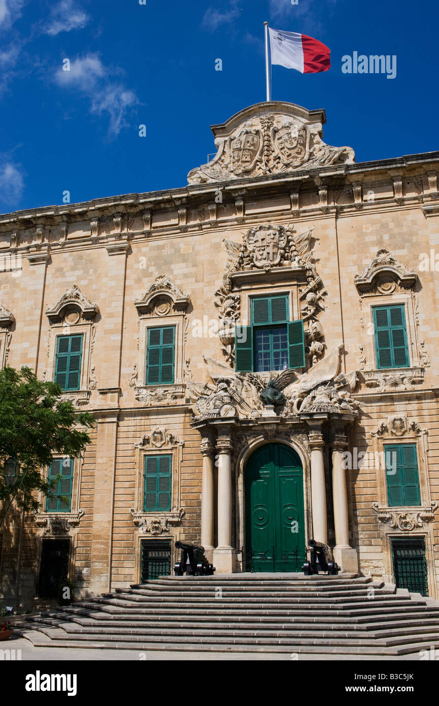 Malta, Valletta. The Auberge de Castille et Leon, once a grand lodging