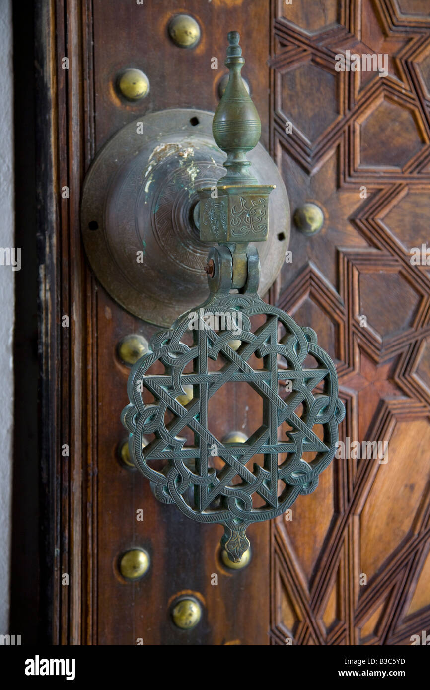 Giant brass Islamic door handle at the Great Mosque of Paris France Stock Photo