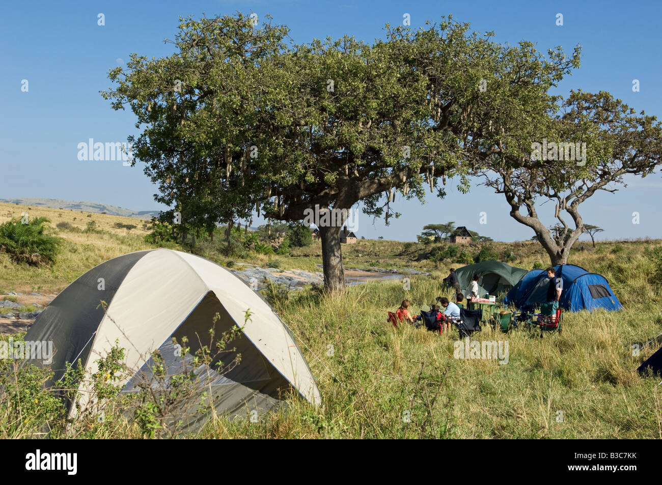 Kenya, Masai Mara National Reserve. Camping along the Sand River in the Masai Mara National