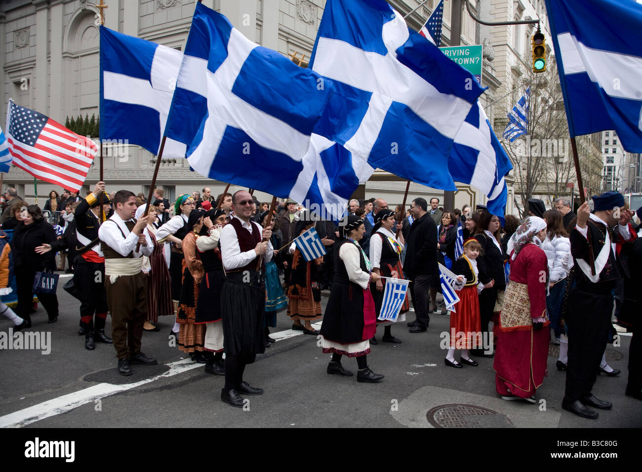 2008 Greek Independence Day Parade on 5th Avenue in New York City Stock Photo