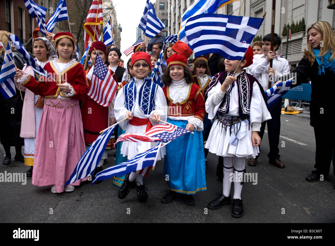 2008 Greek Independence Day Parade on 5th Avenue in New York City Stock