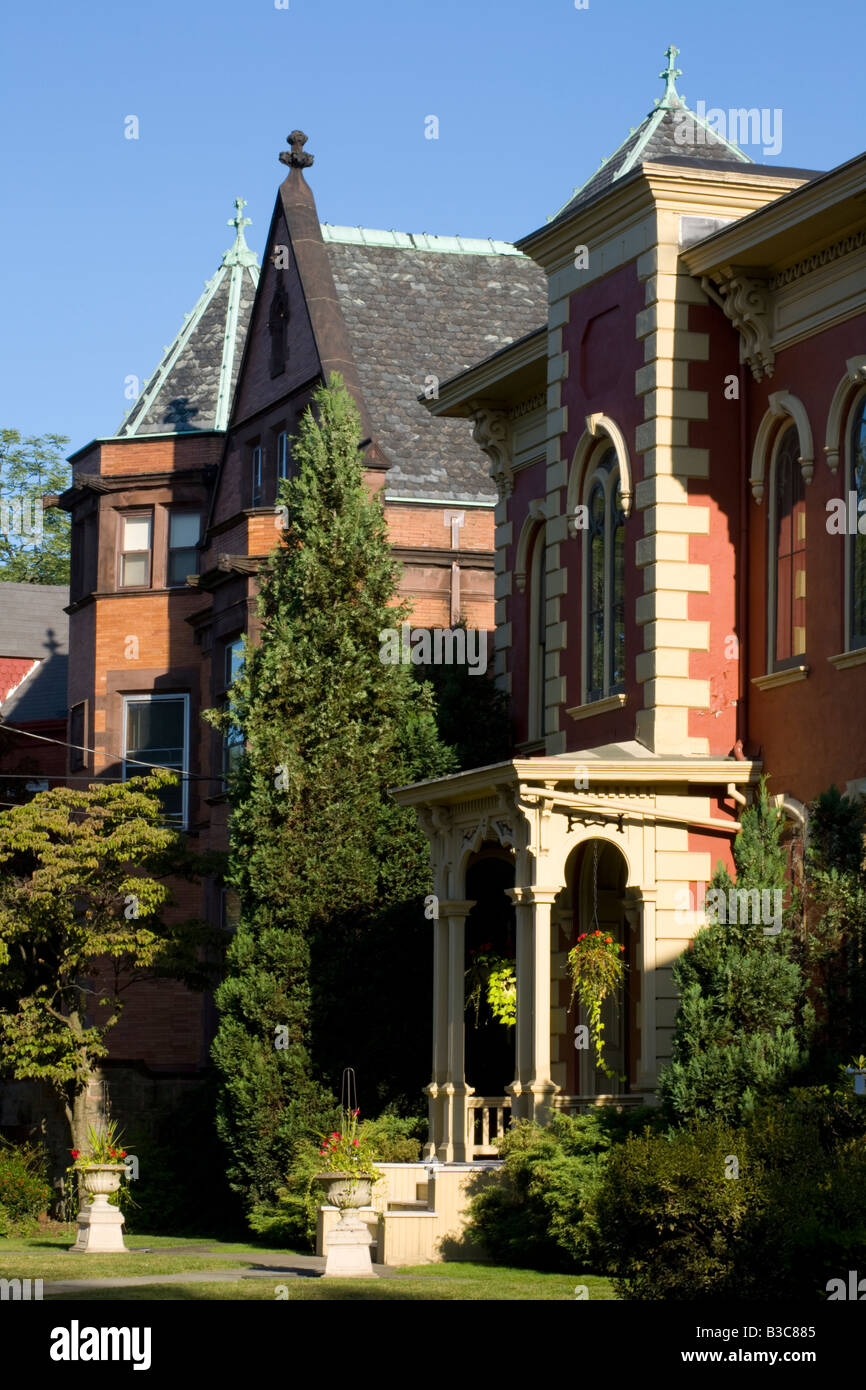 Victorian homes on Millionaires Row Williamsport Pennsylvania Stock
