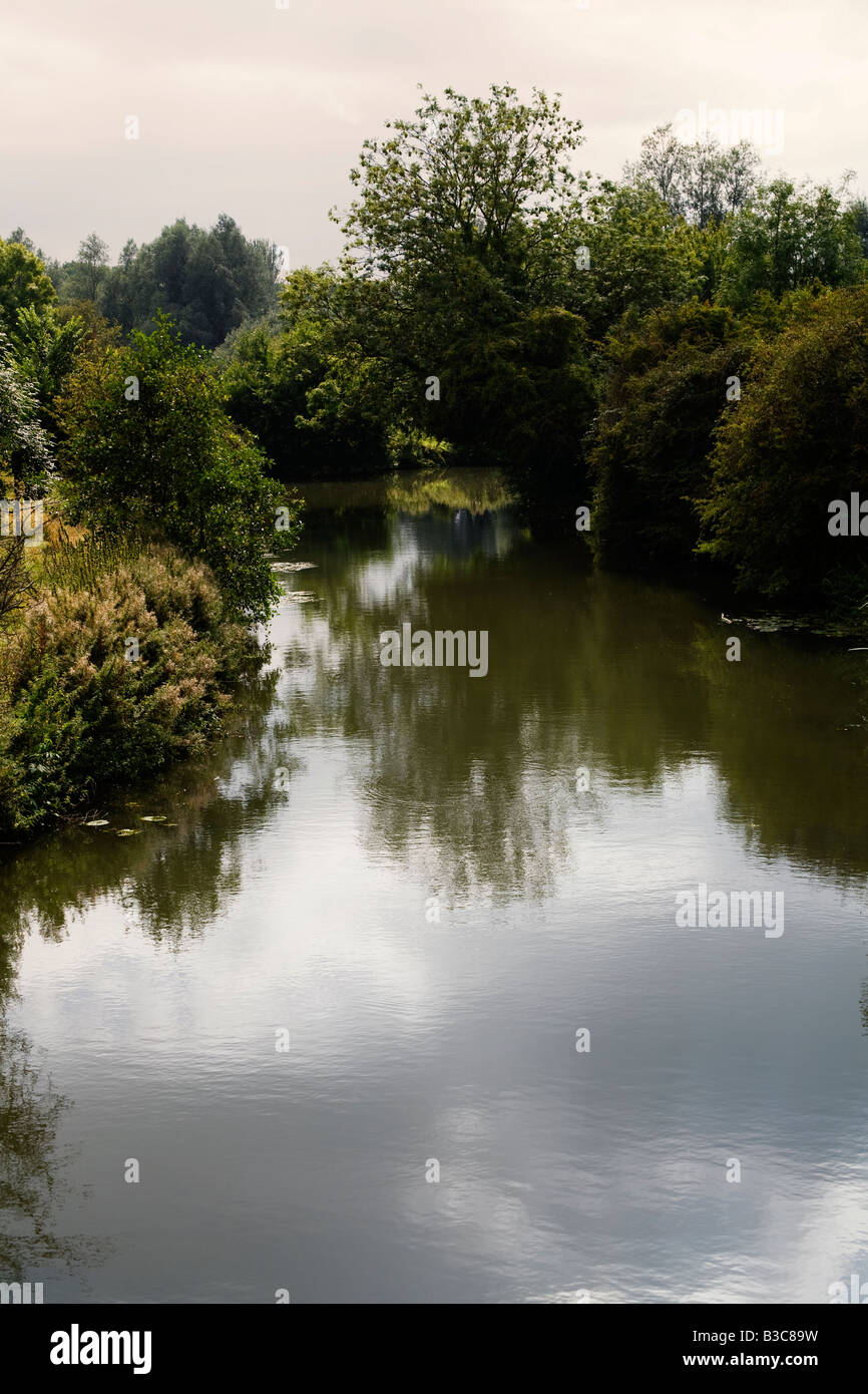 The River Stort in Harlow Town Park, Essex, UK. Also known as the Stort Navigation Stock Photo
