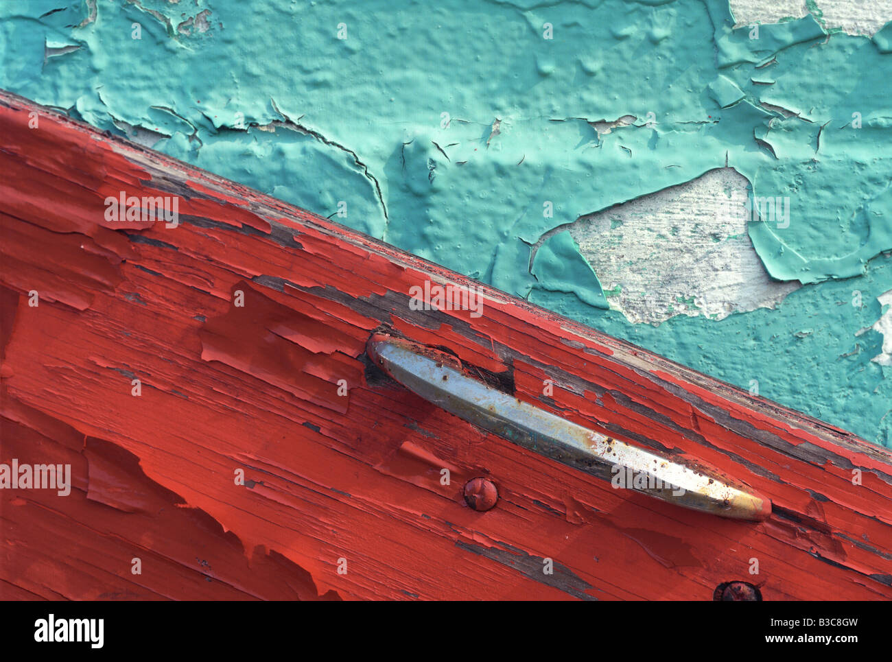 Peeling Paint On Old Building & Door Detail Stock Photo