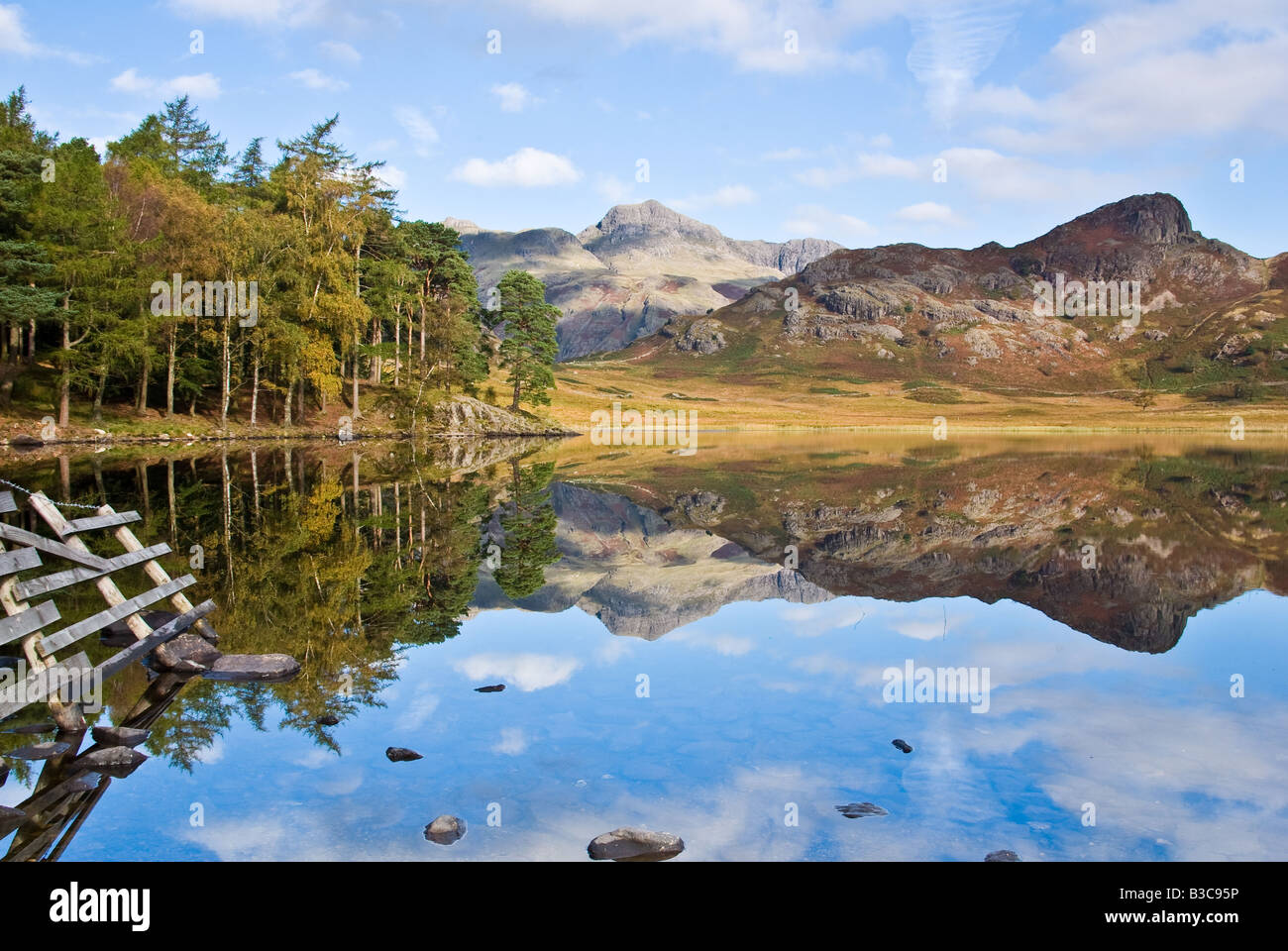 Reflections on Blea Tarn in the Lake District Stock Photo - Alamy