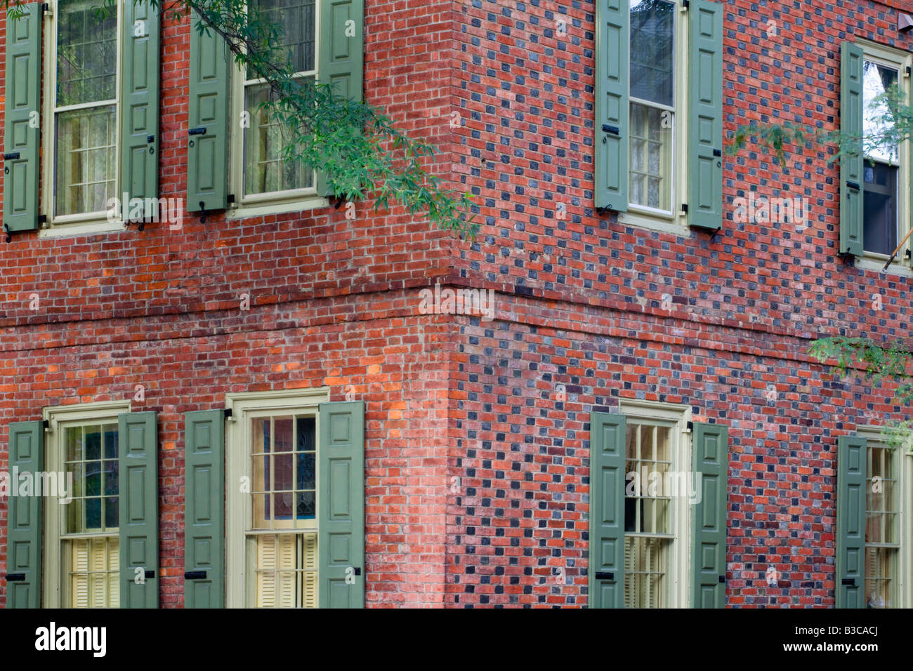 Checkered brick common in Federal architecture of Society Hill Philadelphia Pennsylvania Stock Photo