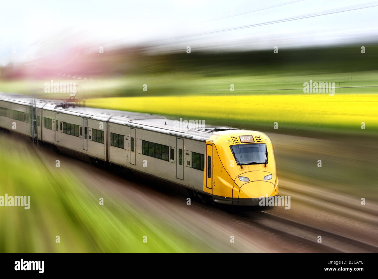 Train in motion Stock Photo