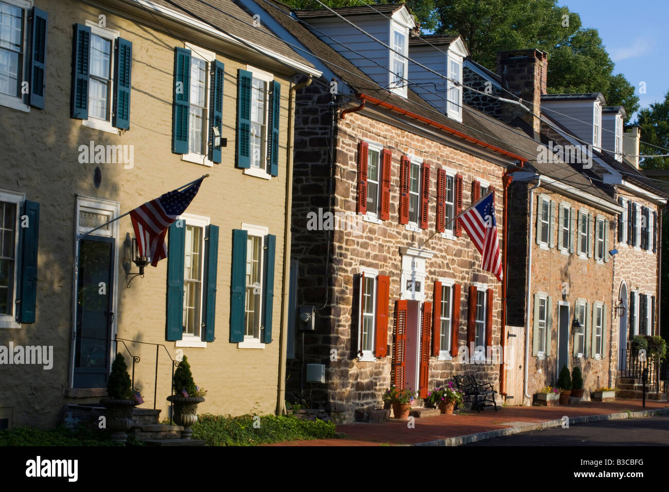 Business district of Newtown Bucks County Pennsylvania Stock Photo Alamy