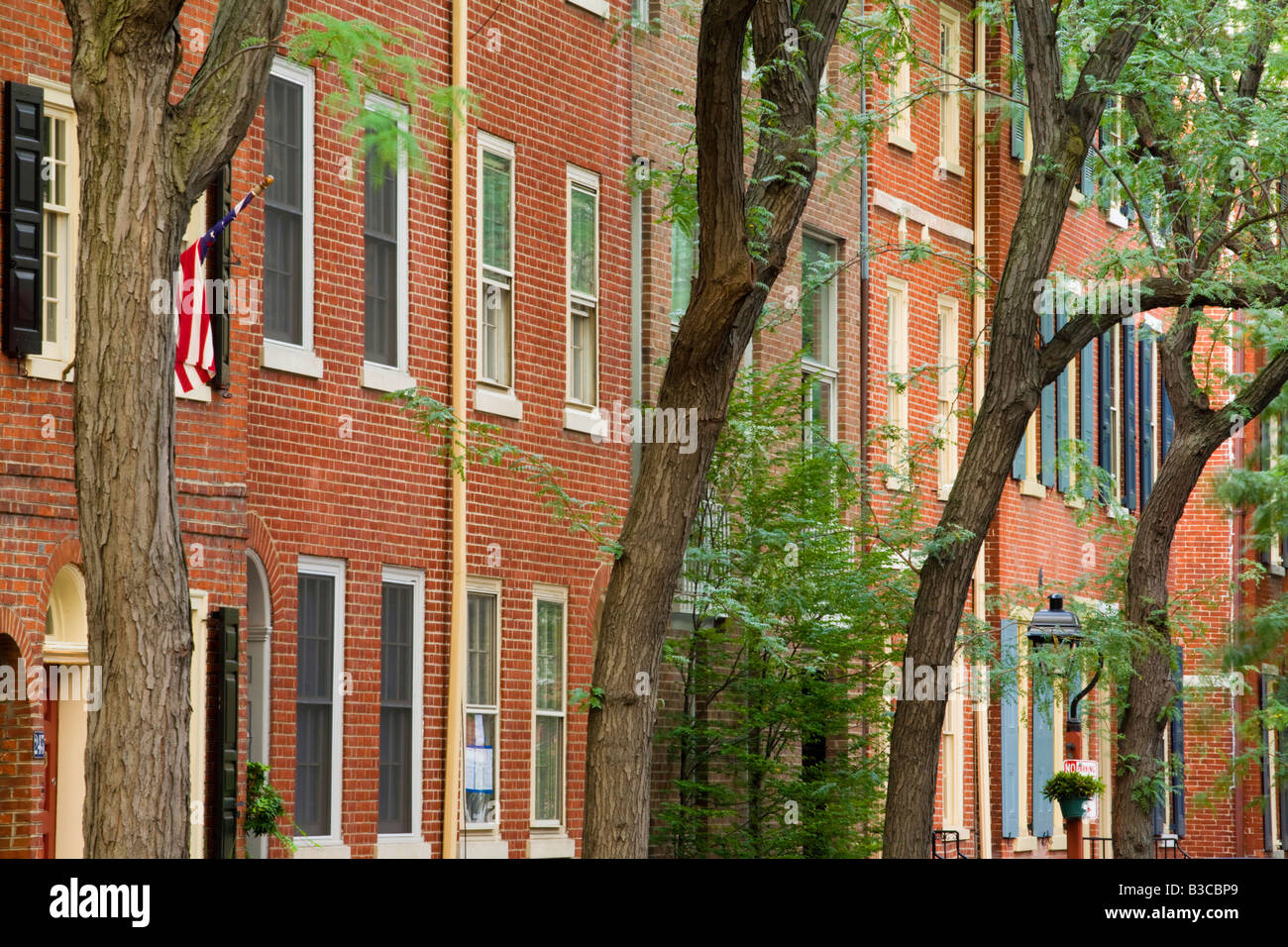 Federalist architecture in Society Hill neighborhood Philadelphia