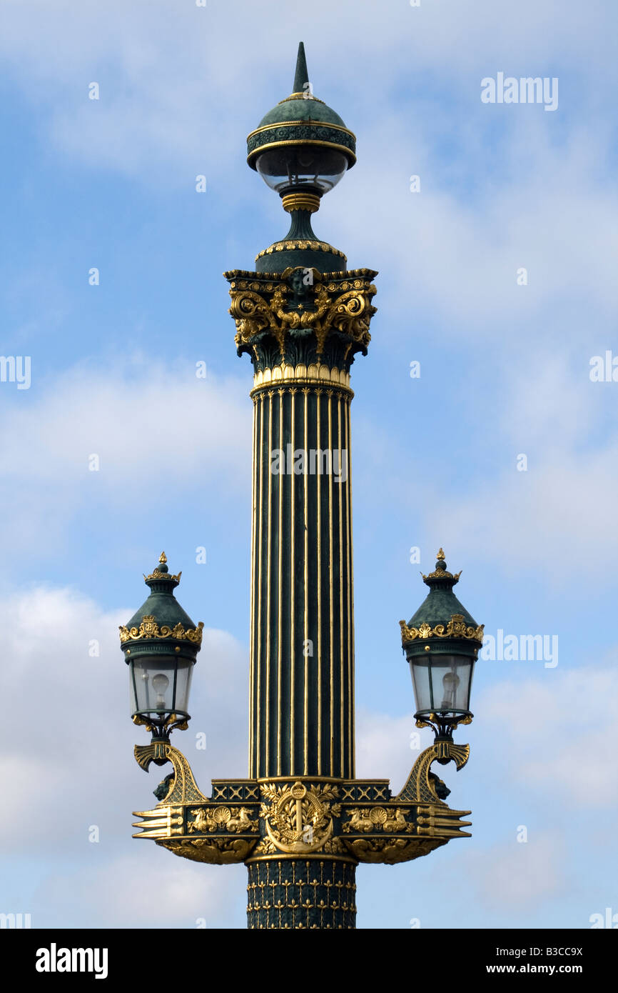 Ornate Lampstand Place de la Concorde Paris France Stock Photo