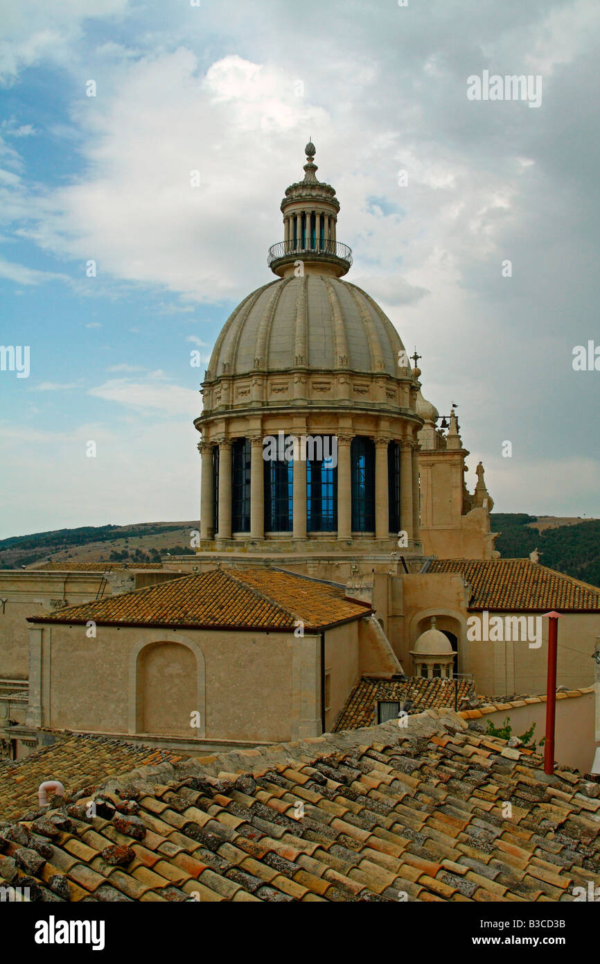 Cathedral of San Giorgio, Ibla UNESCO world heritage area, Ragusa, Sicily Stock Photo