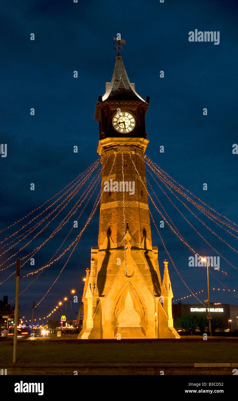 Floodlit Clock Tower at Skegness Lincolnshire UK Stock Photo Alamy