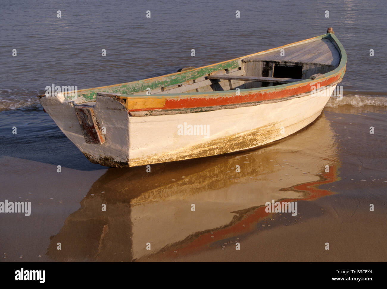 Fishing boat at Rio Guadalquivir near Mediterranean Sea in Sanlucar de Barrameda Andalusia Spain Stock Photo