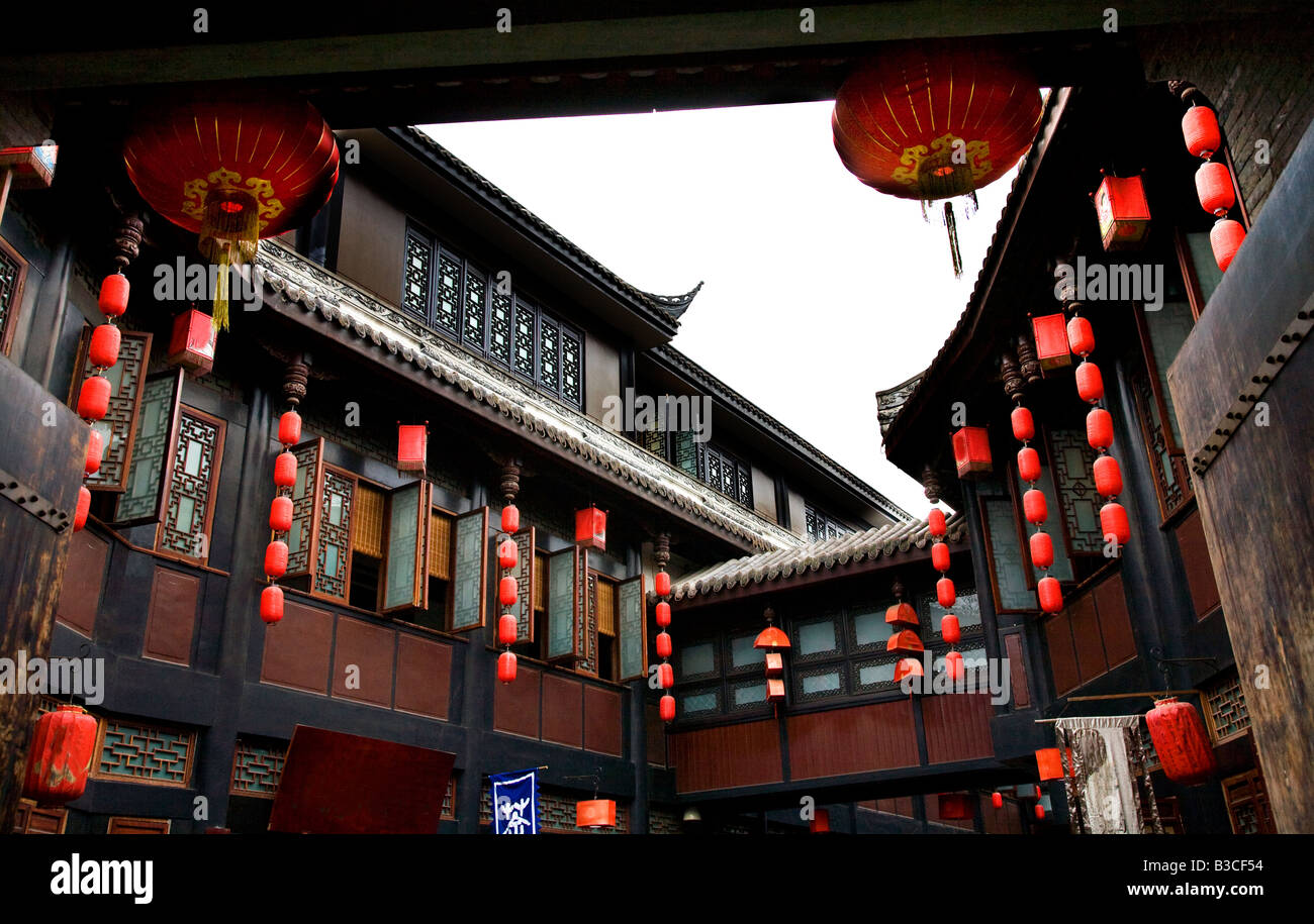 Ancient Jinli Street Chengdu, Sichuan, China Stock Photo