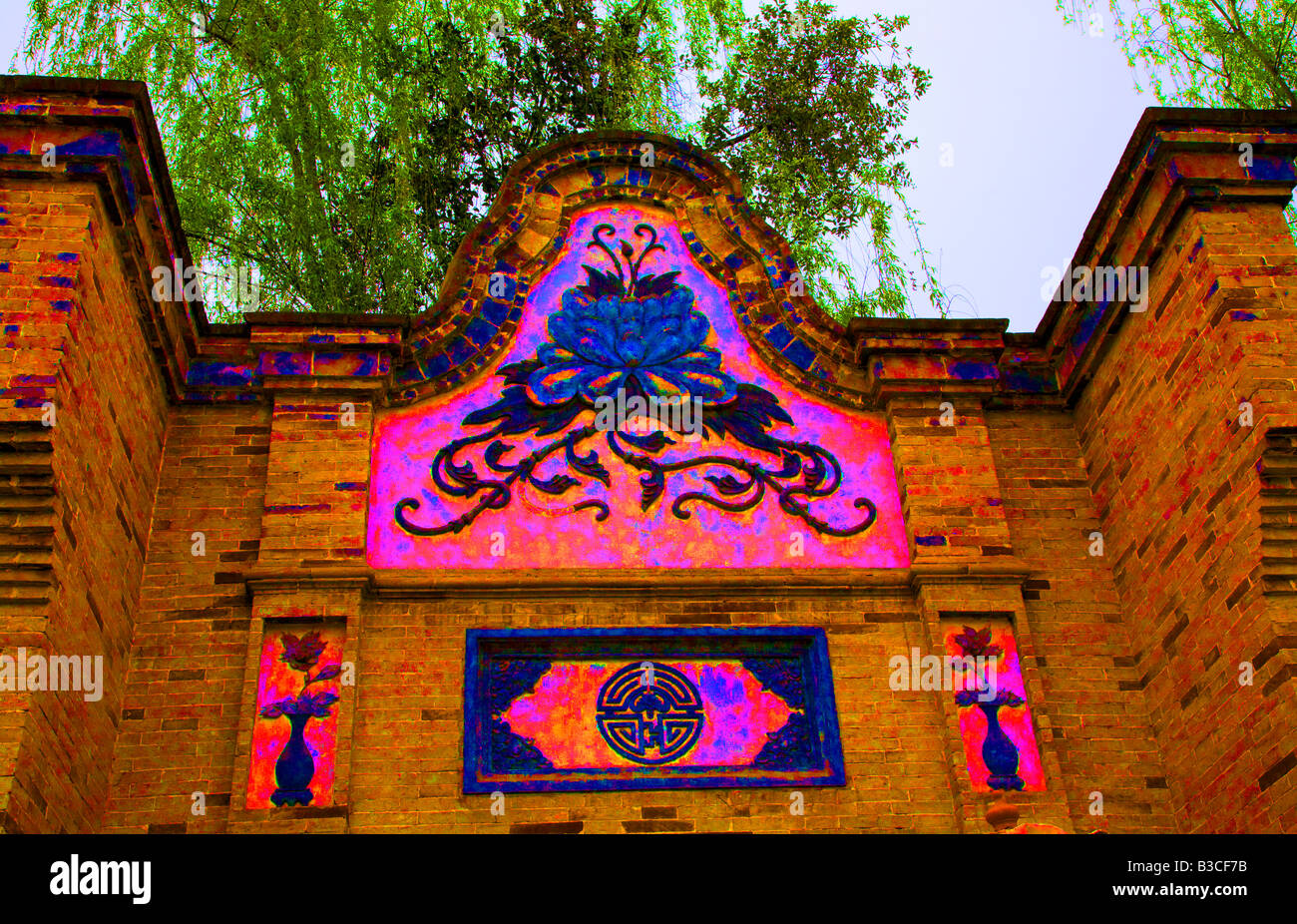 Old Chinese house abstract Jinli Street Chengdu Sichuan China Stock Photo