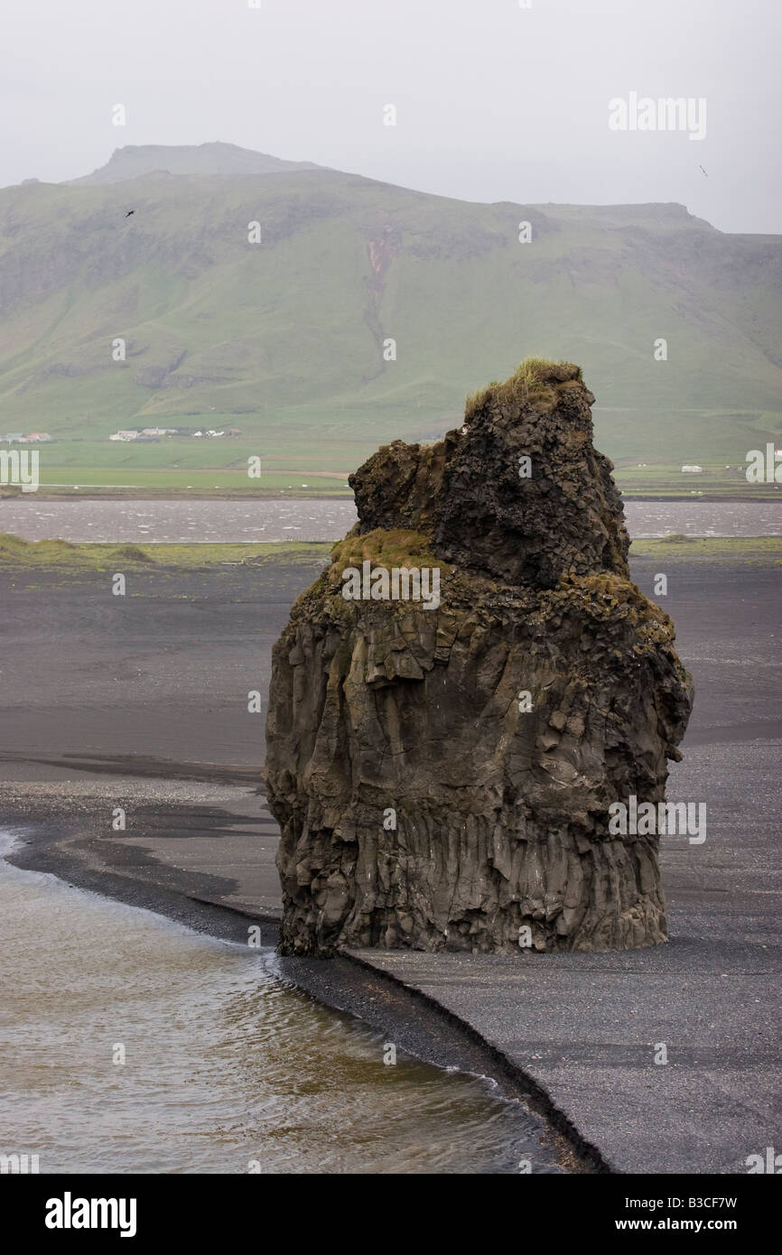 Basalt rock formation near Vik, Iceland Stock Photo