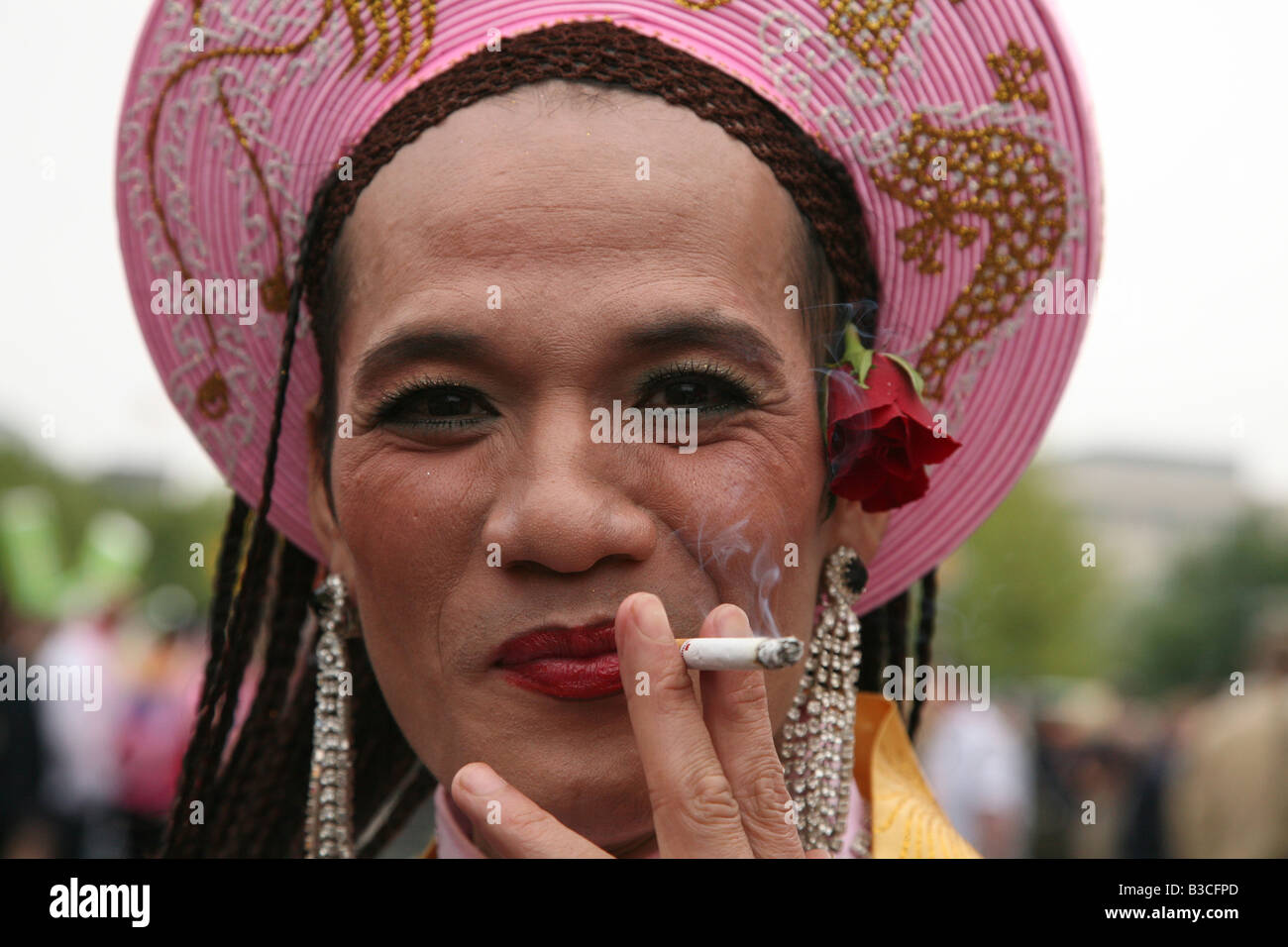 One of the participants of the Christopher Street Day Pride in Berlin, Germany Stock Photo